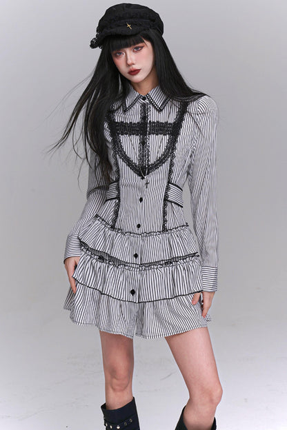 Subkultur Streifenhemdkleid 