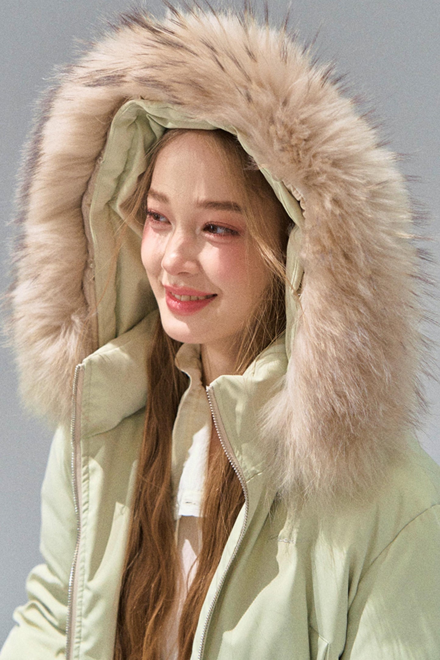 Big Fur Collar Waist Down Jacket