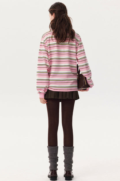 Autumn Texture Long-Sleeved Polo Shirt