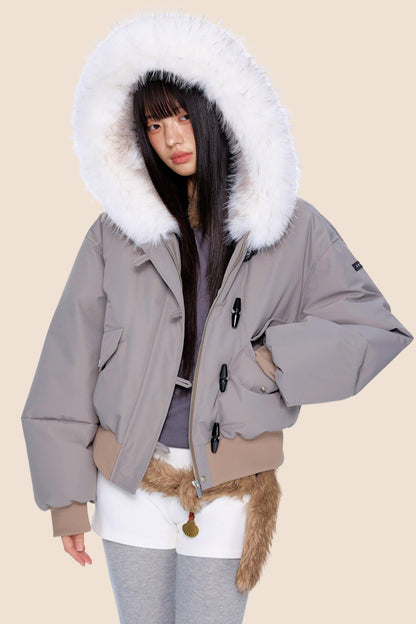 Large Fur Collar Parka Jacket