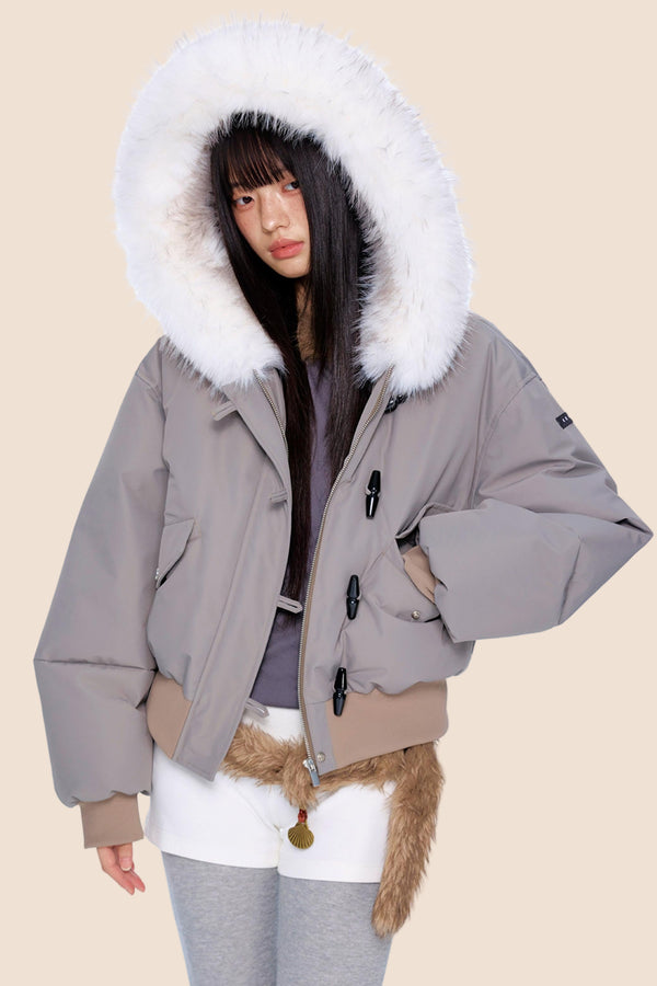 Large Fur Collar Parka Jacket
