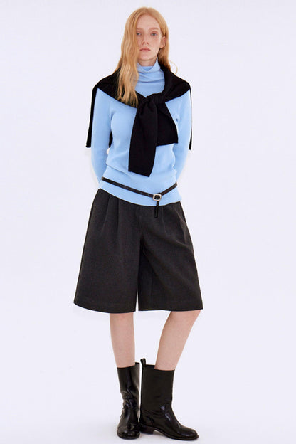 Retro Mist Gray Pleated Pants