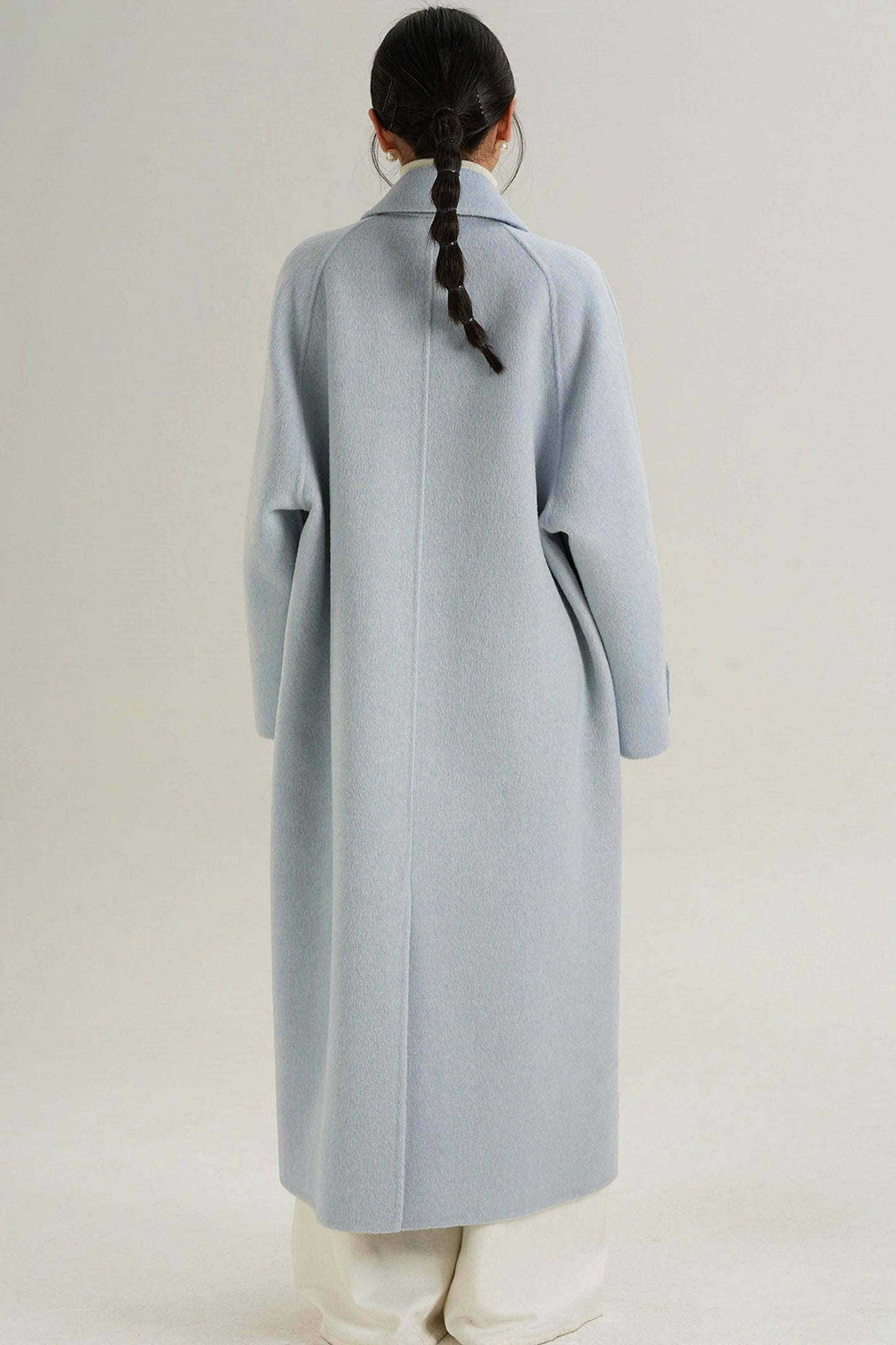 Elegant Blue Wool Coat