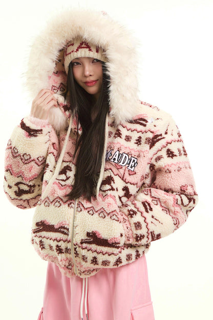 Fair Isle Wool Hooded Jacket
