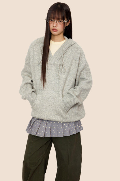 Lazy Vintage V-Neck Knit Sweater