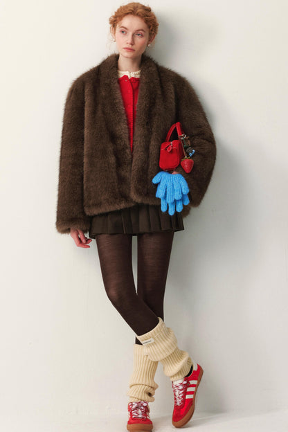 Faux Fox Fur Winter Coat