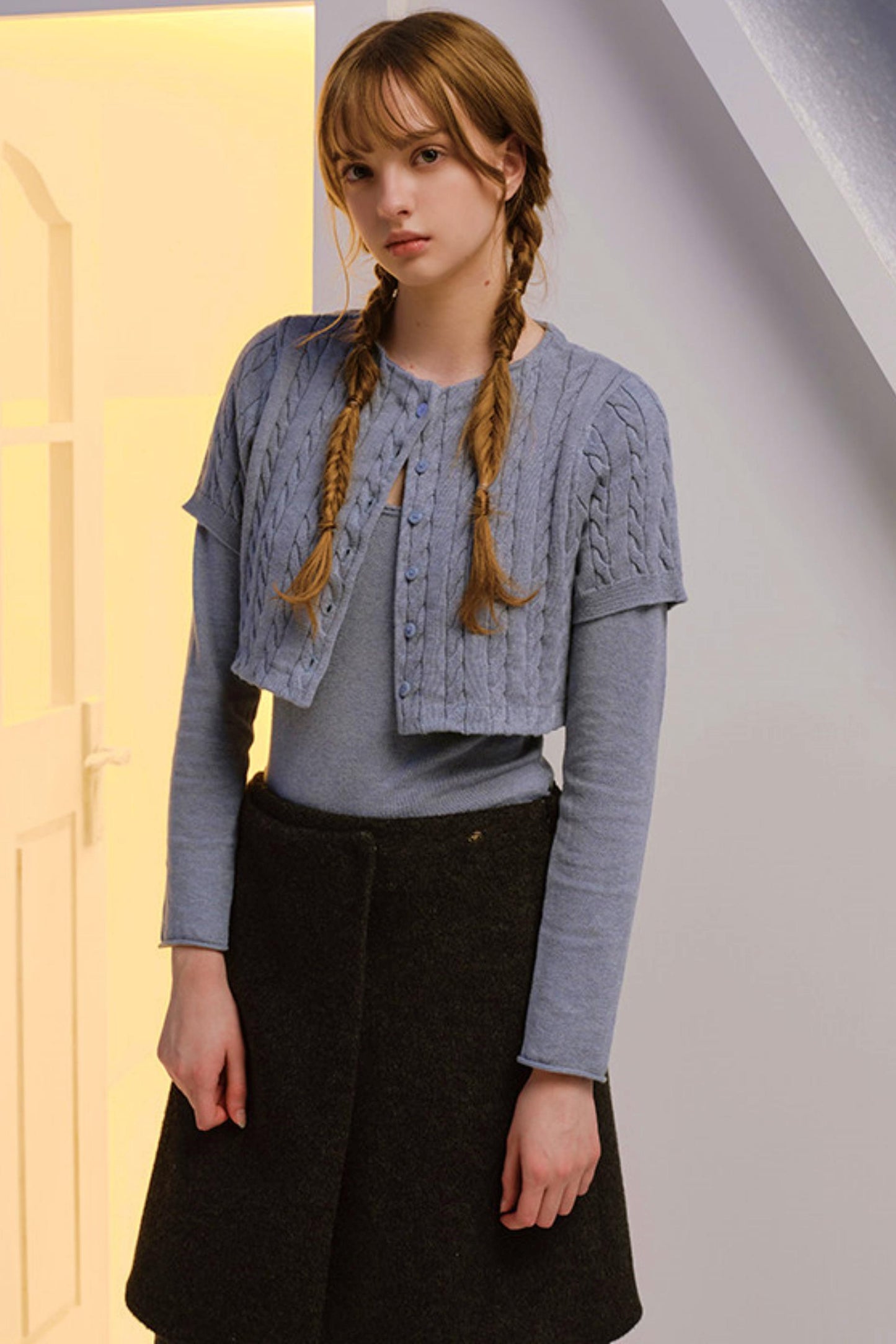 Twisted Cape Cardigan Set