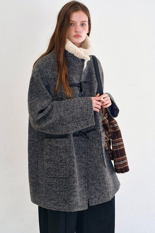 Snowflake Wool Fur Collar Coat