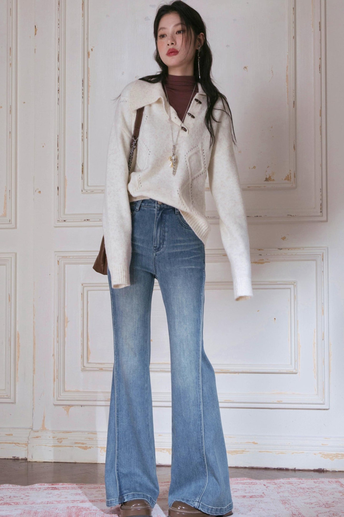 Cream Asymmetrical Sweater