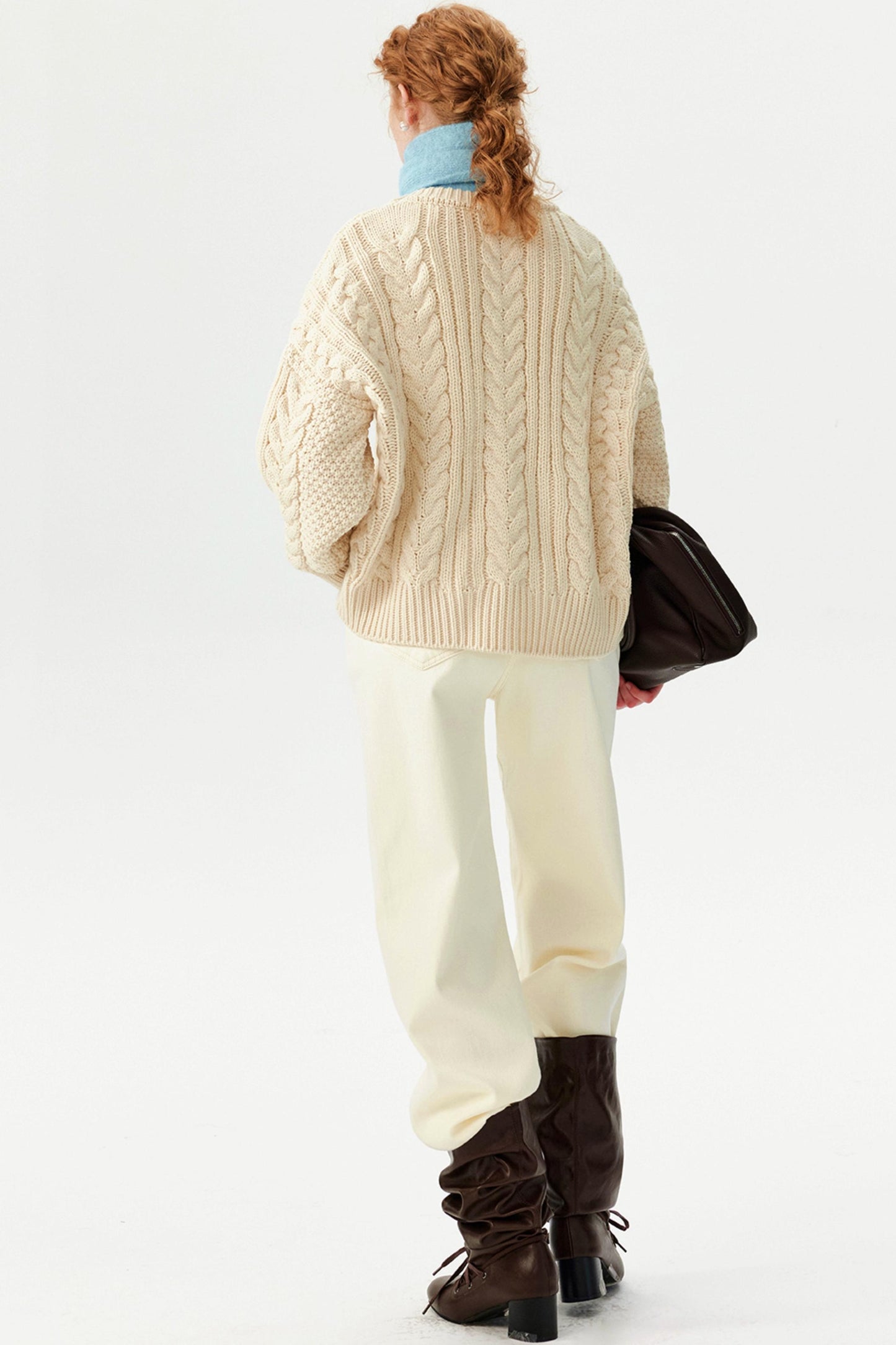 White Velvet Straight-Leg Pants