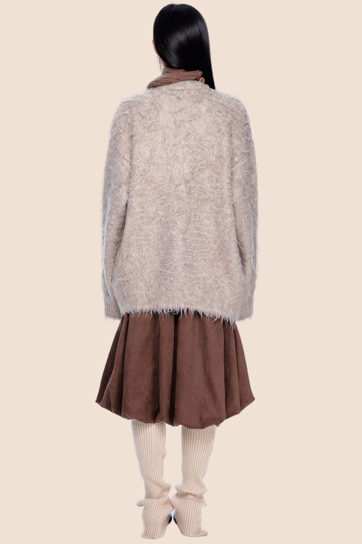 Retro Brushed Knit Cardigan