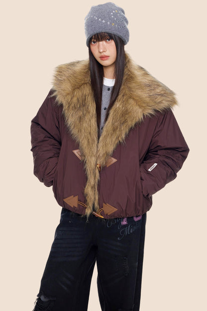 Fur Collar Toggle Jacket