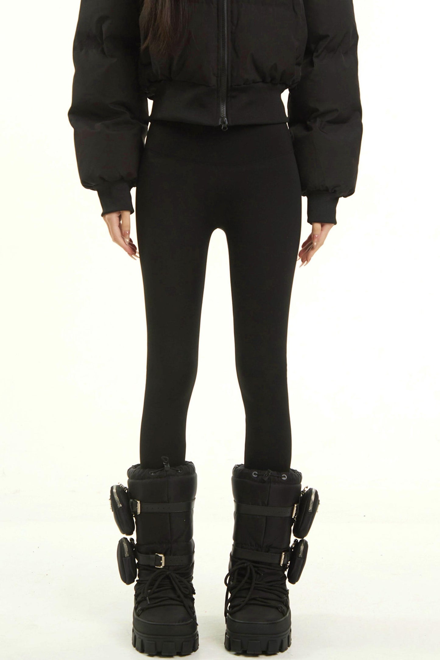 Black High-Waisted Autumn Pants