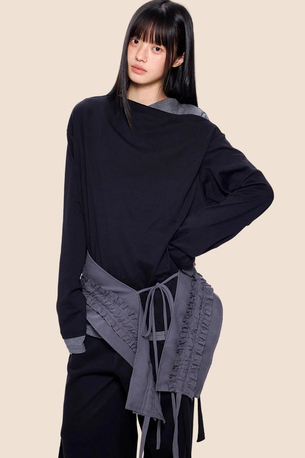 Structured Color-Block Blouse