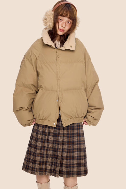 Color-Blocked Cotton Winter Jacket