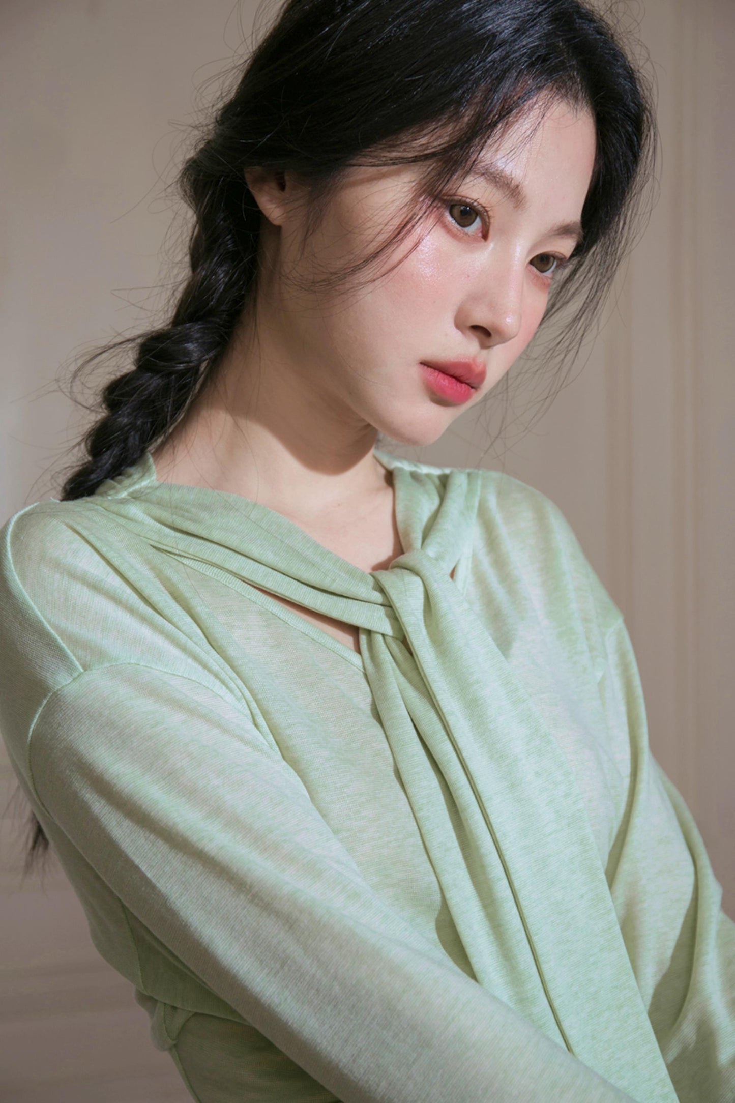 Green Wool Shawl Top