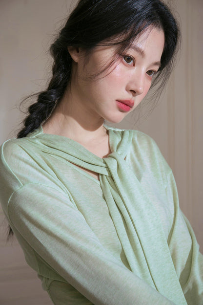 Green Wool Shawl Top