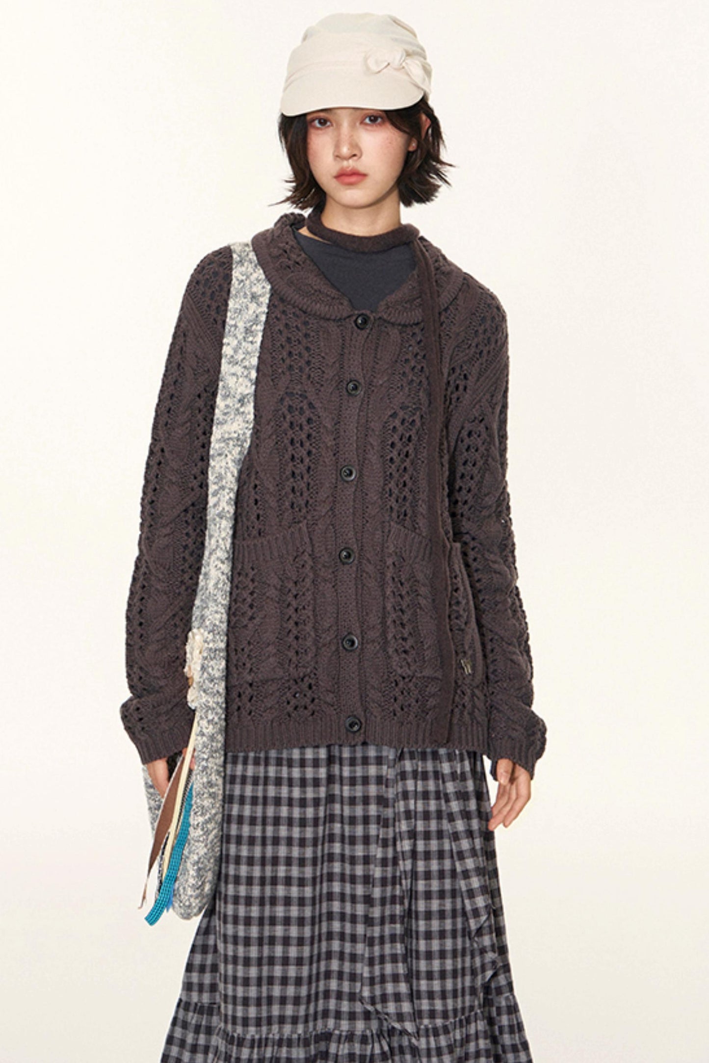 Vintage Petal Collar Cardigan