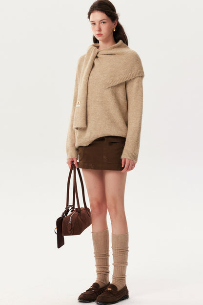 Solid Knitwear Two-Piece Top Set