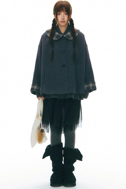 Ruffled Knitted Gray Texture Top