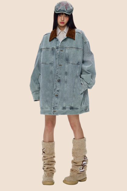 Vintage Denim Cargo Jacket