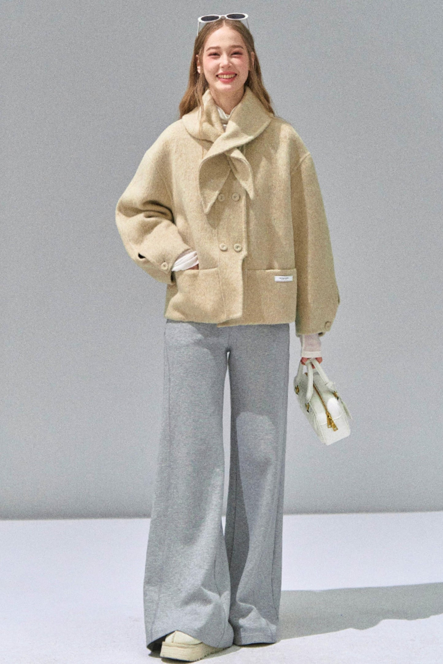 Grey Straight-Leg Sweatpants