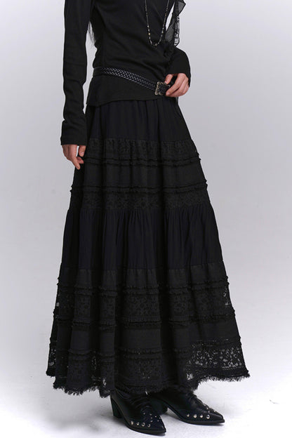 Gothic Style Lace Long Skirt