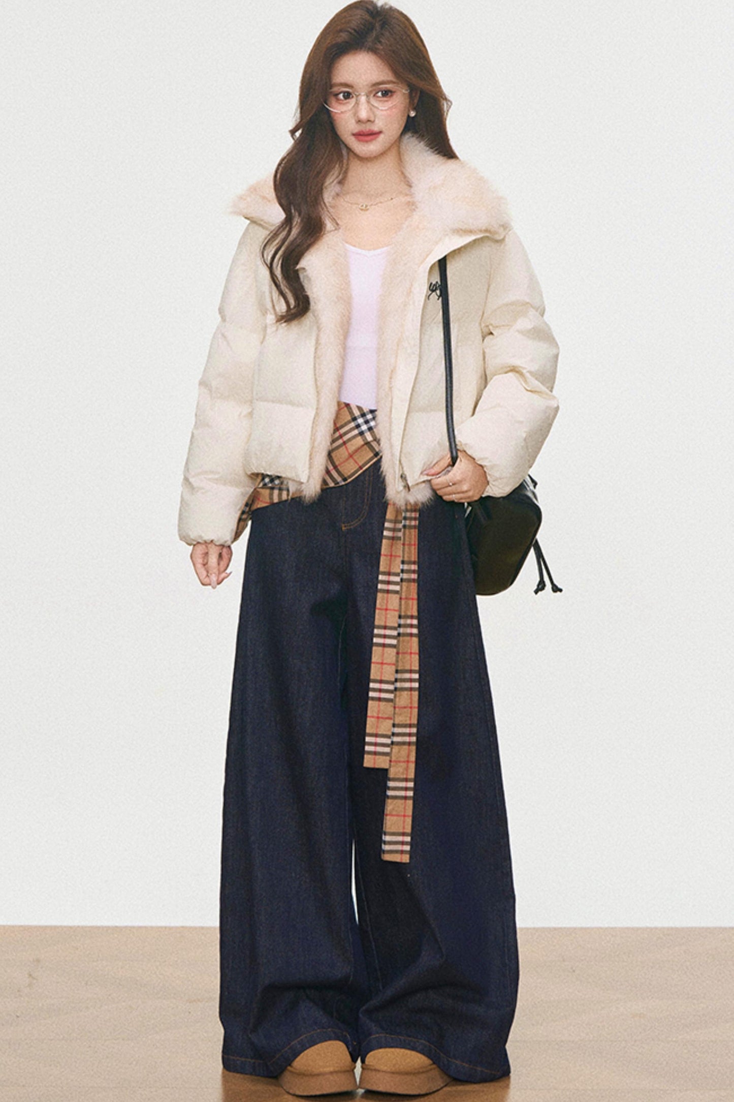 Winter Plaid Cotton Coat Set-Up