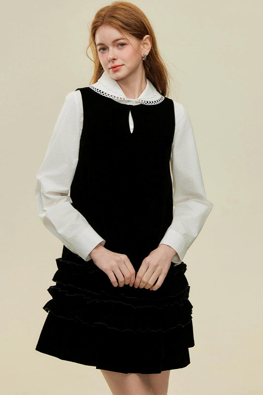 Velvet Lace A-Line Mini Dress