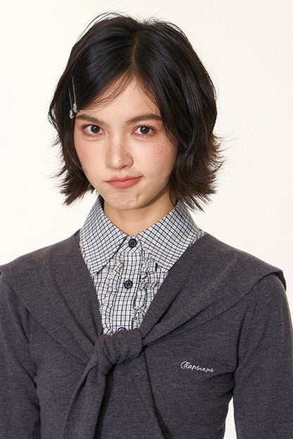 Navy Collar Knit Sweater