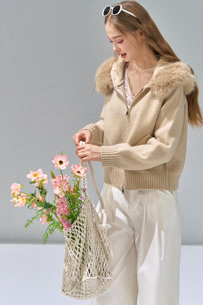 Luxury Knit Hooded Jacket