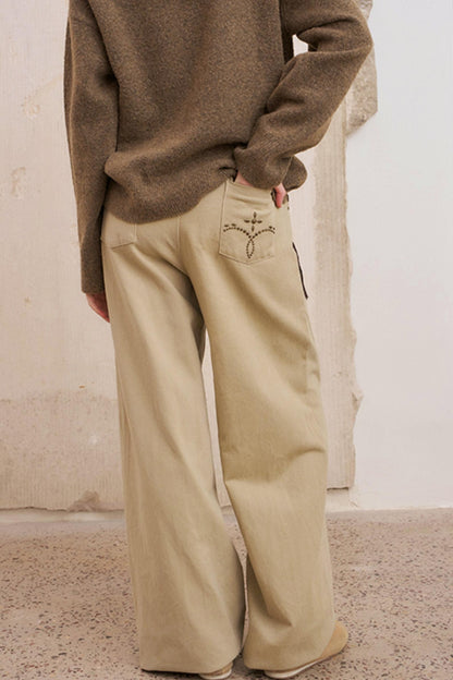 Hot Diamond Loose Wide-Leg Pants