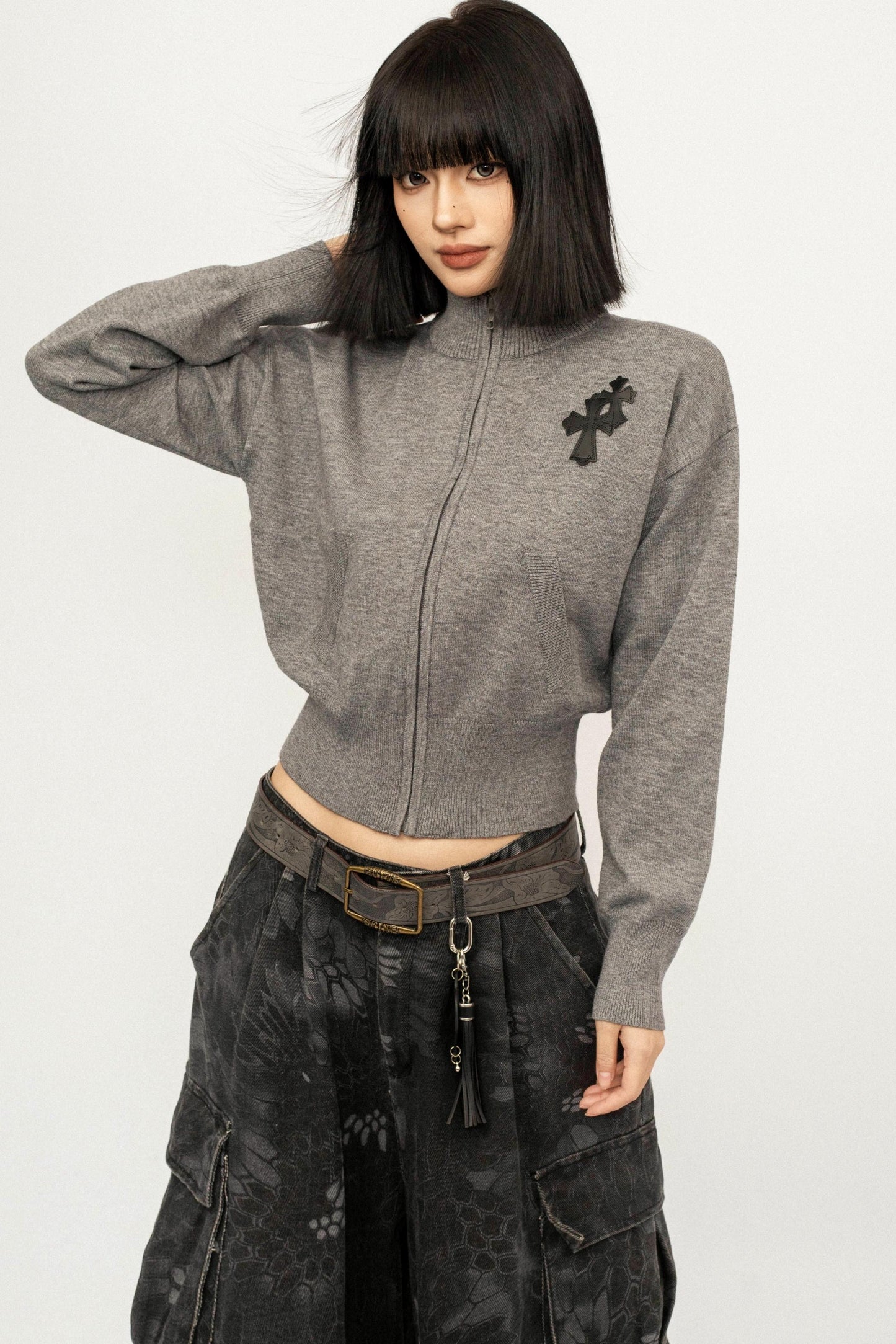 Retro Embroidered Knit Top