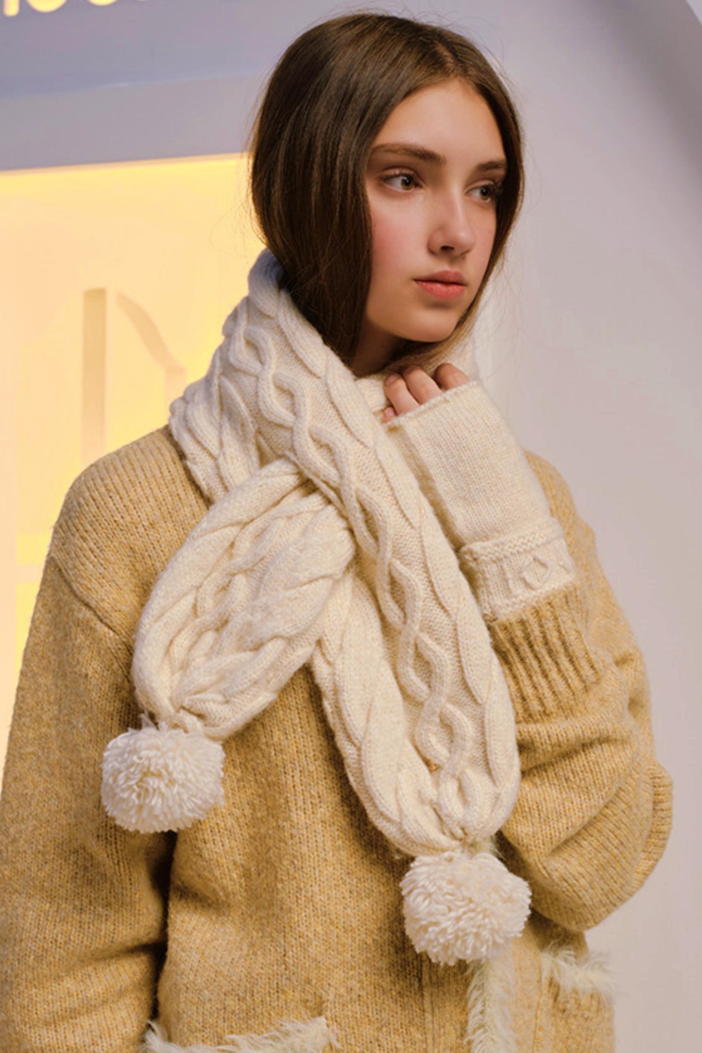 Dual-Tone Merino Knit Scarf