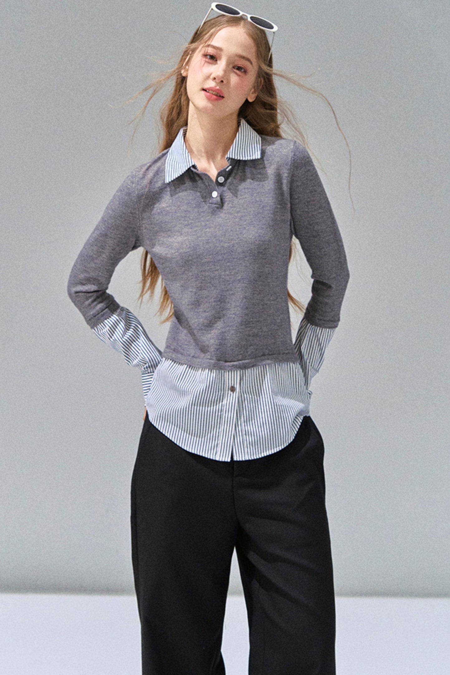 Fake Two-Layer Stylish Shirt
