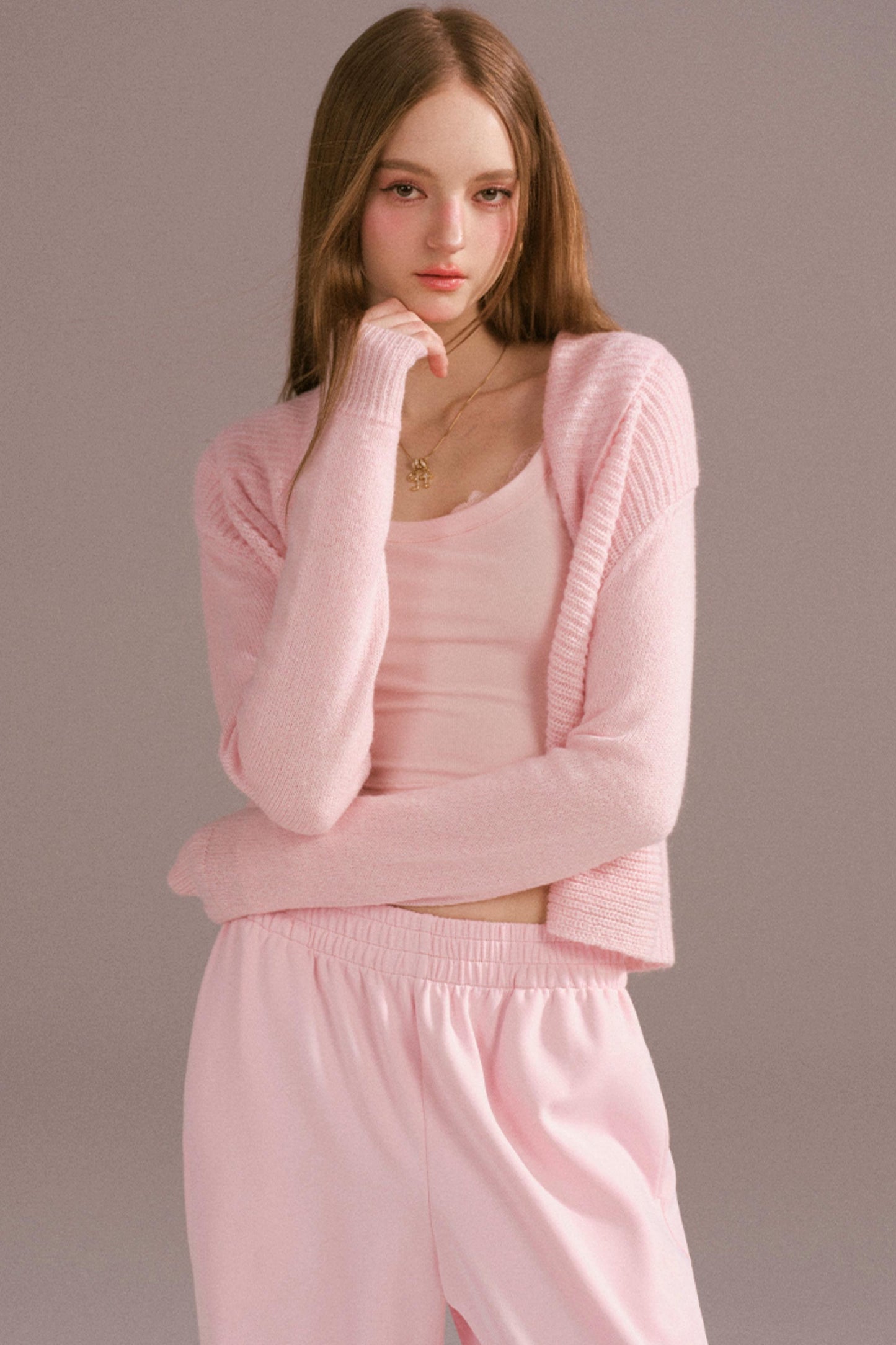 Spice Girl Hooded Knitted Cardigan Set-Up