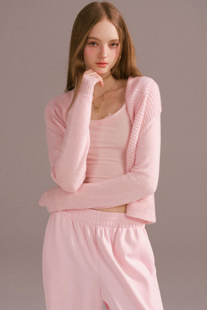 Spice Girl Hooded Knitted Cardigan Set-Up