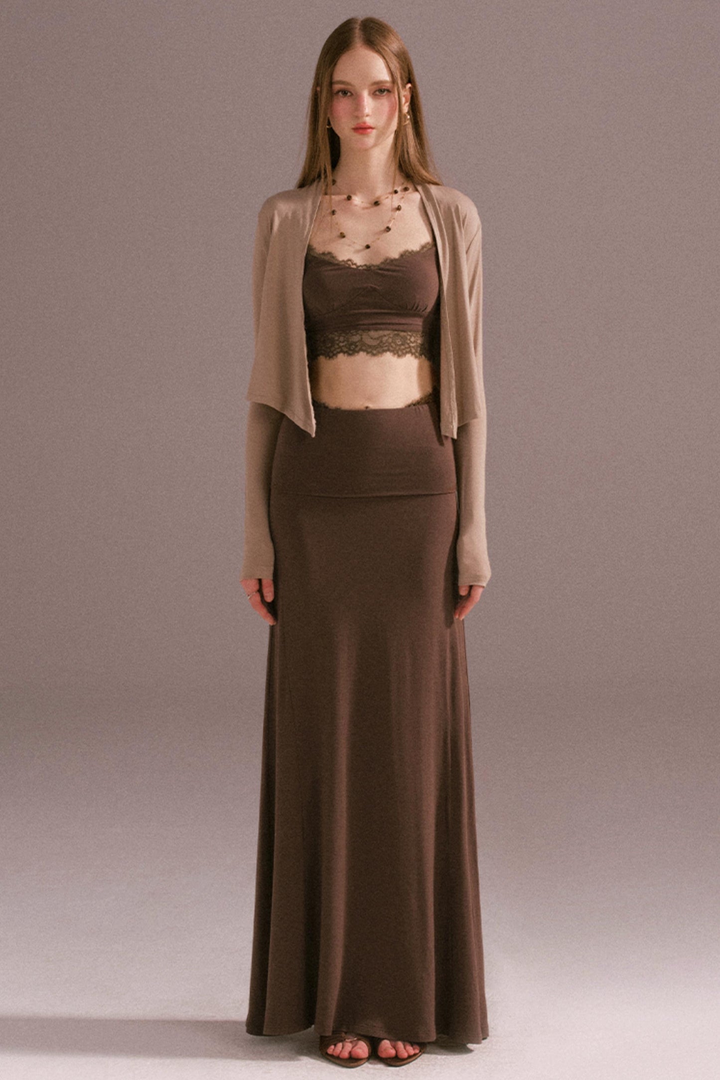 Spice V-neck Maxi Skirt Top Set-Up