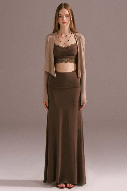 Spice V-neck Maxi Skirt Top Set-Up
