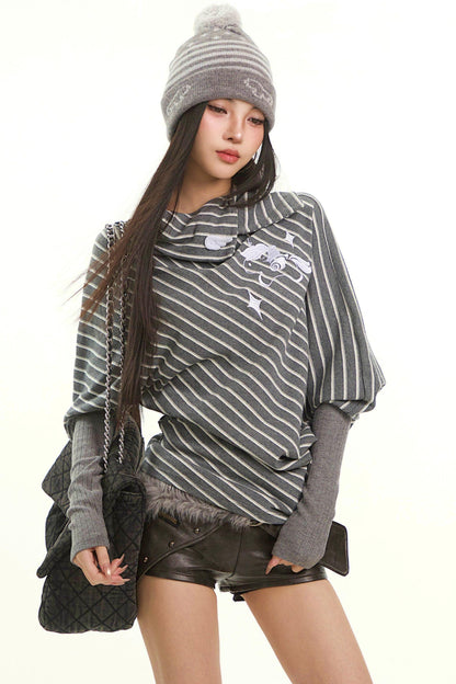 Retro Gray Striped Plush Hat