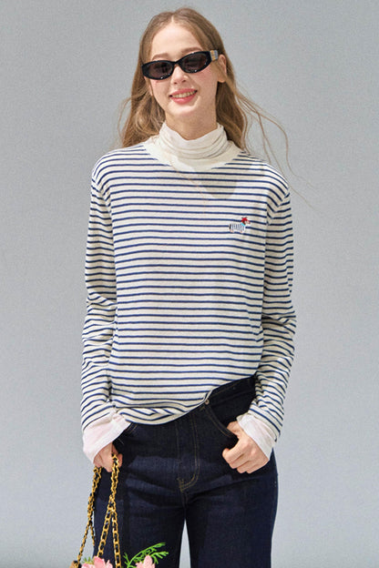 Striped Knitted Base Layer T-Shirt