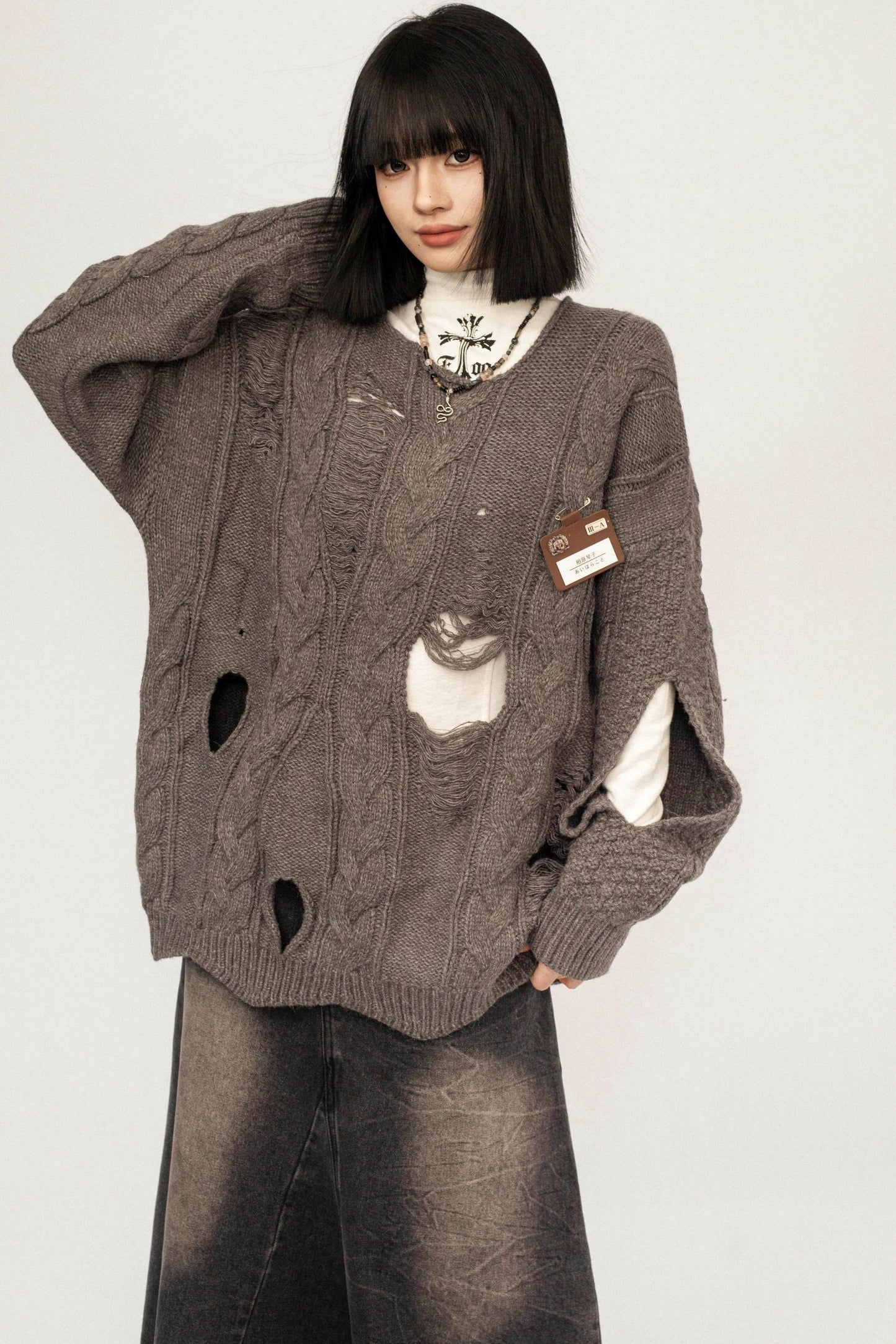 Retro Ripped Knit Top