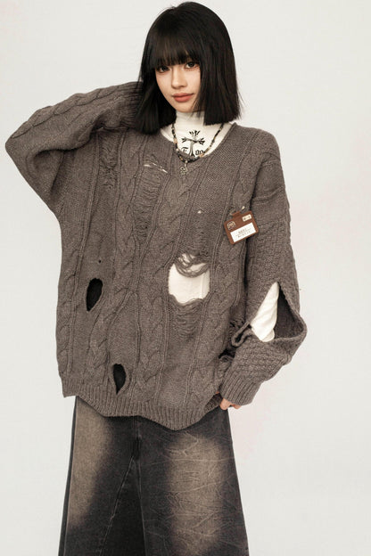 Retro Ripped Knit Top