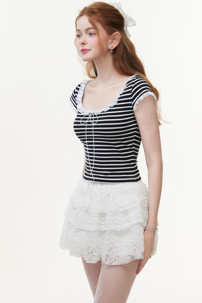 Floral Lace Skater Skirt