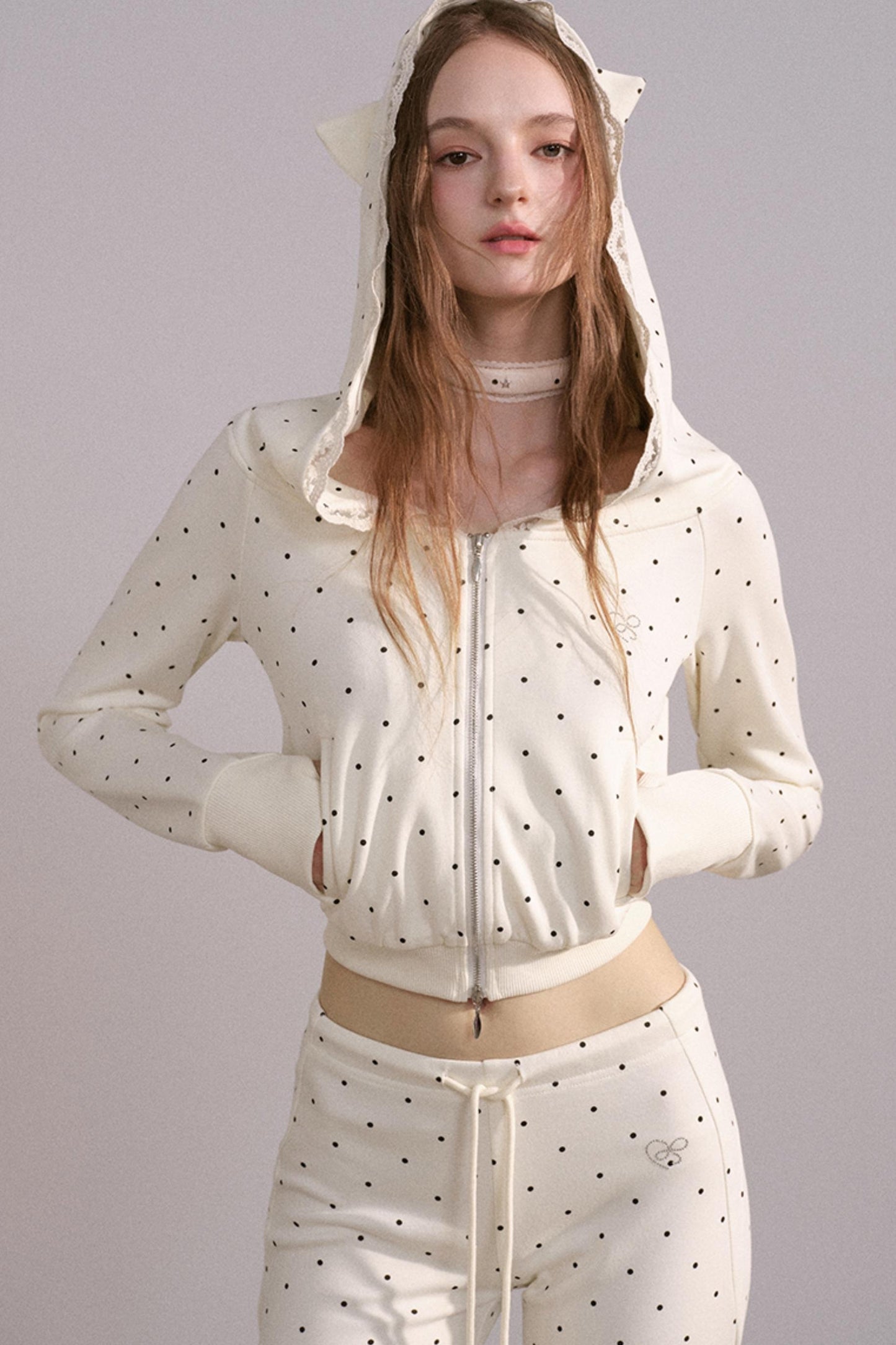 Short Hoodie Cardigan Set-Up