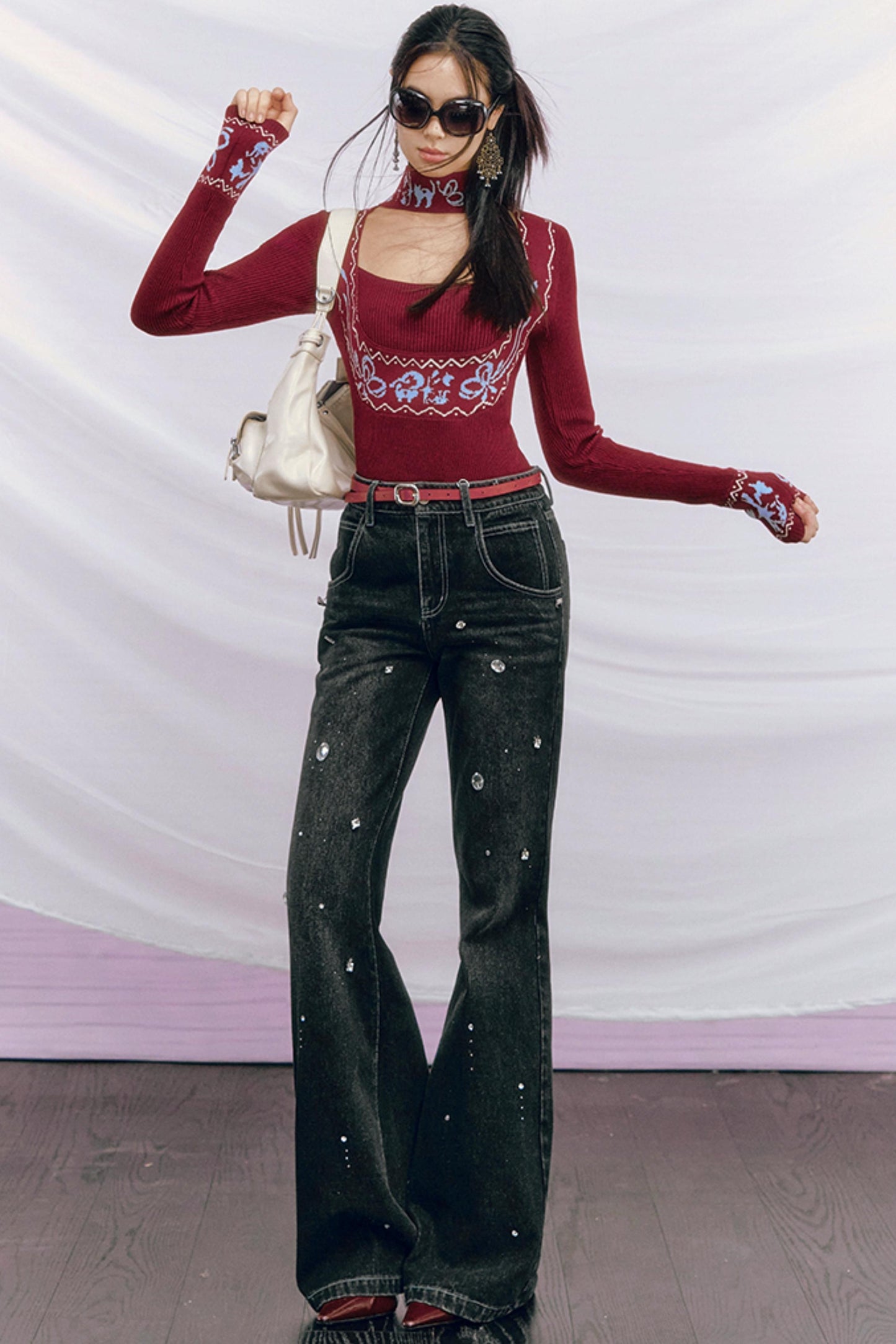 Vintage Washed Rhinestone Pants