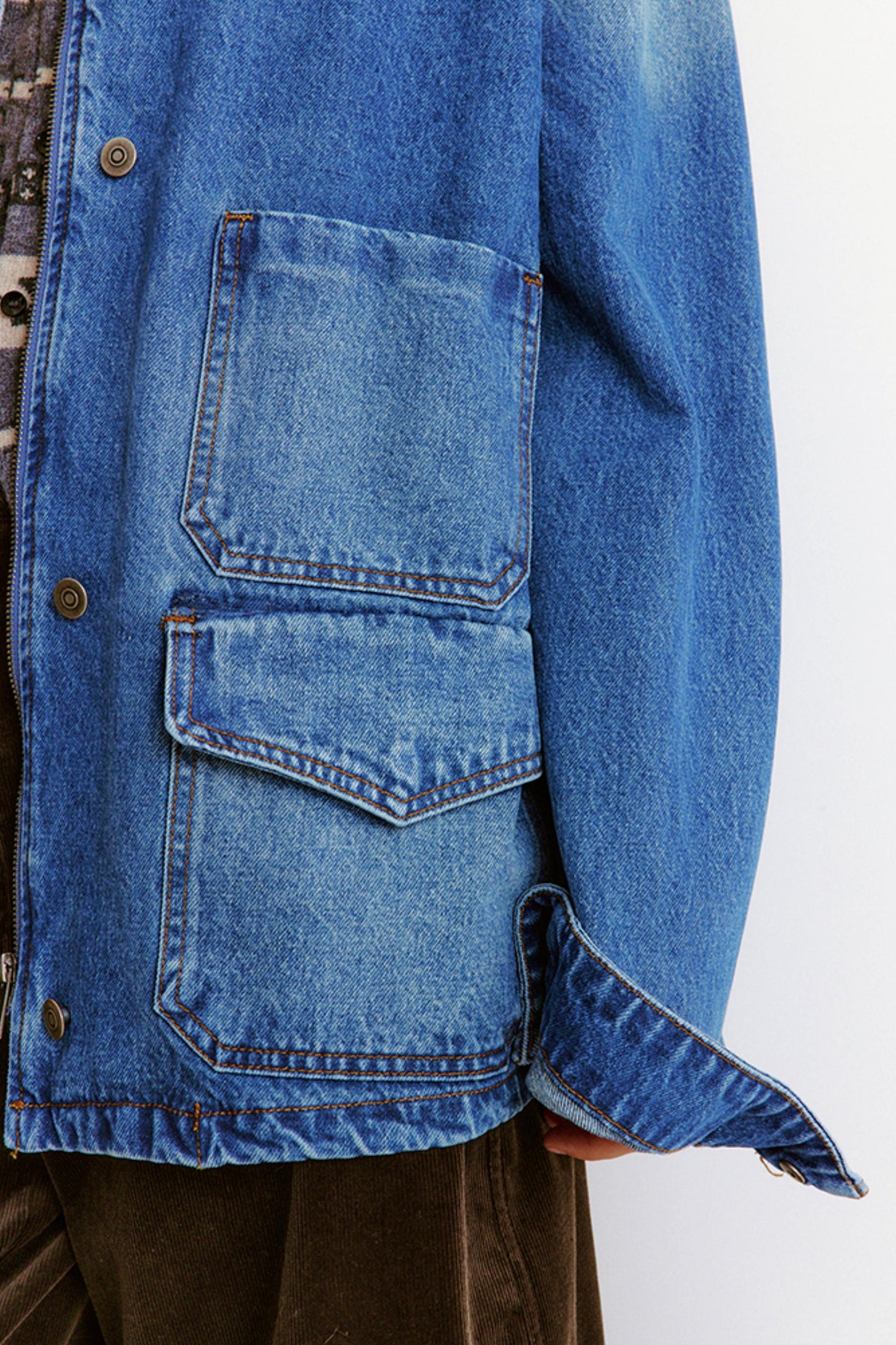 Washed Denim Jacket With Pockets