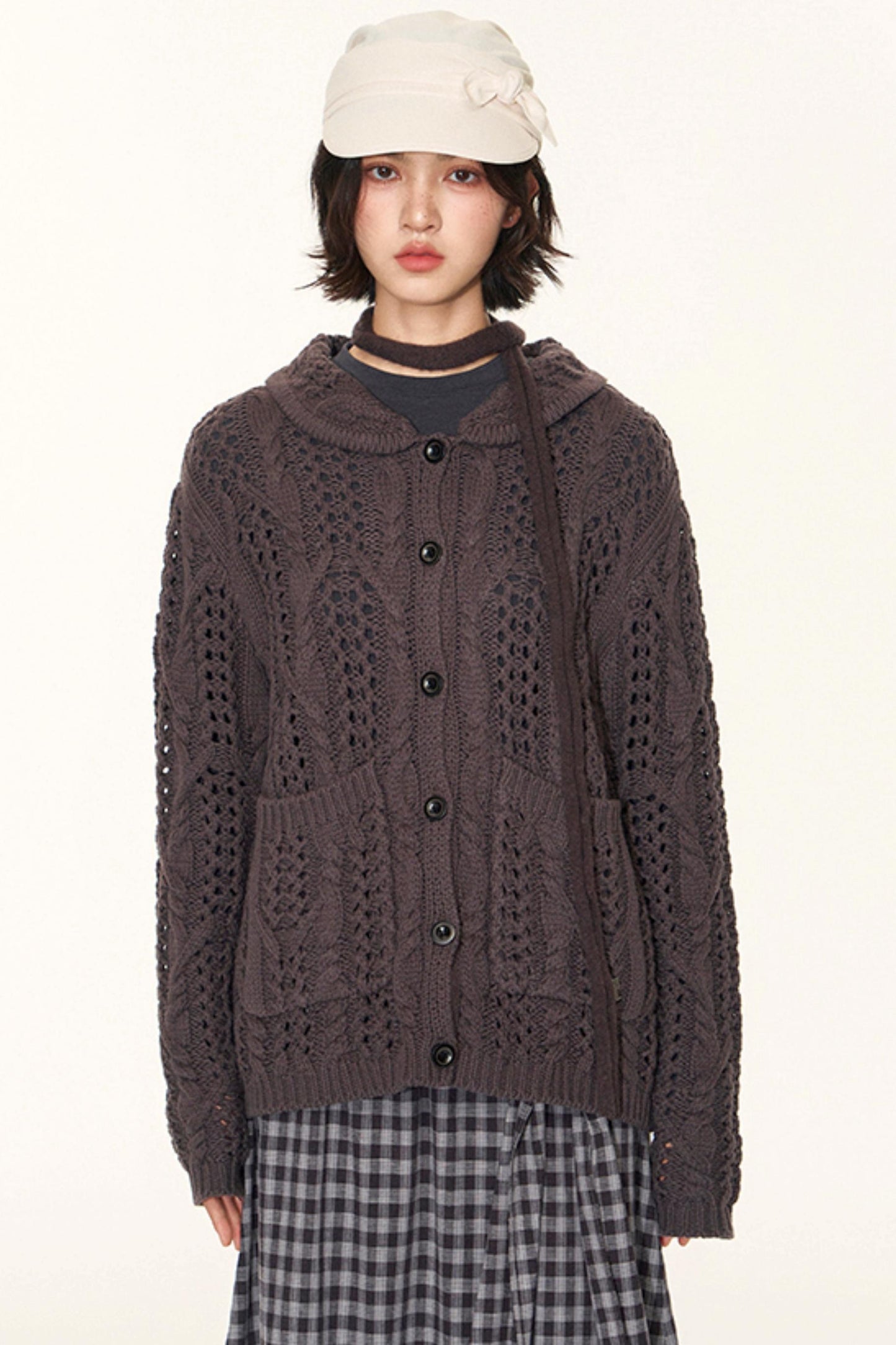 Vintage Petal Collar Cardigan