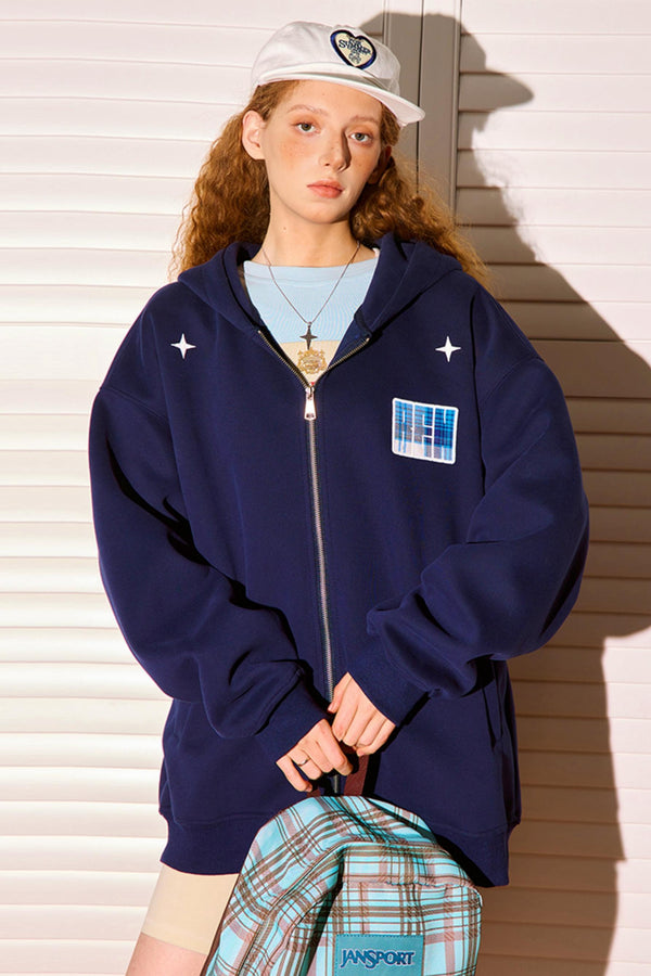 Vintage Peplum Zipper Hoodie Jacket