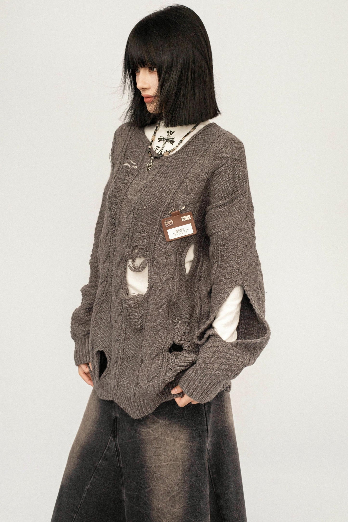 Retro Ripped Knit Top